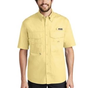 Eddie Bauer Men's Short Sleeve Button Down Shirt L Green 💼🌞